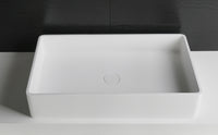 Super Thin Edge RR 70 Rectangle Solid Surfaces Overcounter Washbasin Super Thin Edge系列超薄邊70厘米長方型膚感人造石台上洗手盆