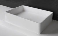 Super Thin Edge RR 70 Rectangle Solid Surfaces Overcounter Washbasin Super Thin Edge系列超薄邊70厘米長方型膚感人造石台上洗手盆