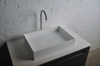 Super Thin Edge R 50 Rectangle Solid Surfaces Overcounter Washbasin Super Thin Edge系列超薄邊50厘米長方型膚感人造石台上洗手盆