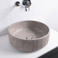 TRENTO D42 Designer Round Concrete Overcounter Washbasin TRENTO系列42CM圓型水泥設計師檯上式臉盆採用特別溢水設計