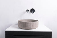 TRENTO D42 Designer Round Concrete Overcounter Washbasin TRENTO系列42CM圓型水泥設計師檯上式臉盆採用特別溢水設計