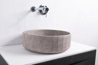 TRENTO D42 Designer Round Concrete Overcounter Washbasin TRENTO系列42CM圓型水泥設計師檯上式臉盆採用特別溢水設計
