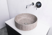 TRENTO D42 Designer Round Concrete Overcounter Washbasin TRENTO系列42CM圓型水泥設計師檯上式臉盆採用特別溢水設計