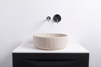 TRENTO D42 Designer Round Concrete Overcounter Washbasin TRENTO系列42CM圓型水泥設計師檯上式臉盆採用特別溢水設計