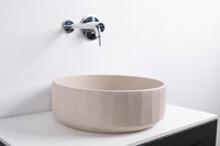 TRENTO D42 Designer Round Concrete Overcounter Washbasin TRENTO系列42CM圓型水泥設計師檯上式臉盆採用特別溢水設計